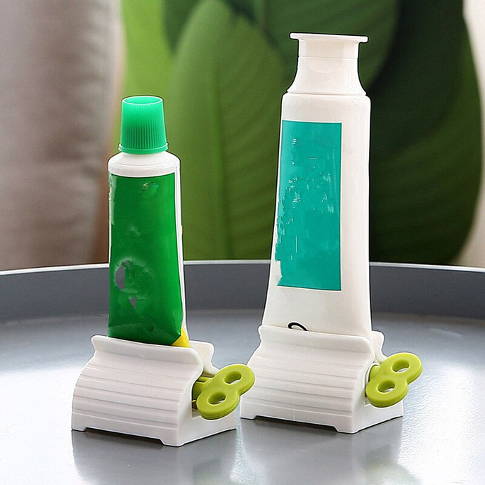 Pack of 10 Durable Manual Rotary Toothpaste Squeezer Device - Plastic Rolling Tube Paste Squeezer Holder Dispenser