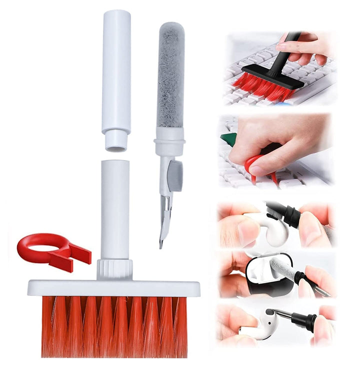 Soft Brush 5 in 1 Multi-Function Cleaning Tools Kit for Keyboard & Earphone Cleaner Soft High-Density Brush Set (Random Color)