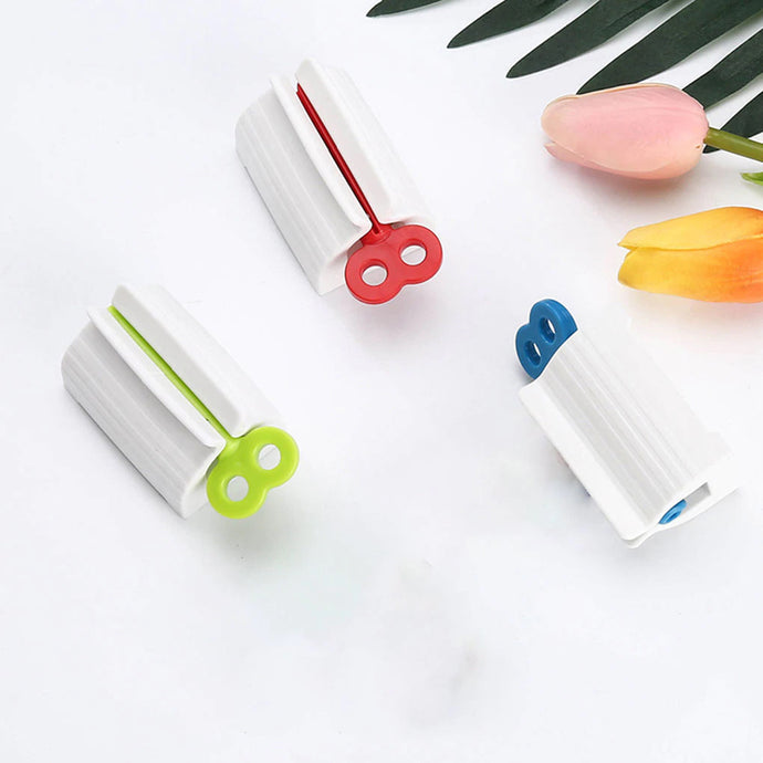 Pack of 5 Durable Manual Rotary Toothpaste Squeezer Device - Plastic Rolling Tube Paste Squeezer Holder Dispenser