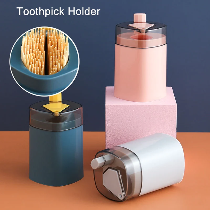 Toothpick Holder Dispenser - Pop-Up Automatic Toothpick Dispenser (Random Color)