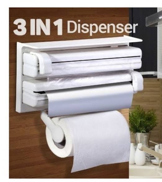 Wall Mount Tissue Paper Dispenser - Triple Paper Roll Dispenser Kitchen Wall-Mounted Towel Holder