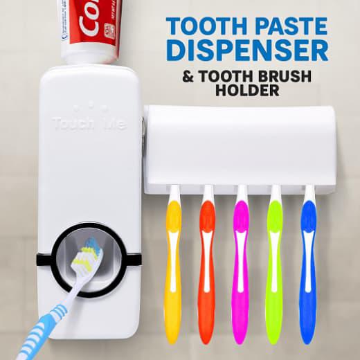(120 Pcs Ctn) Toothbrush Dispenser - Automatic Toothpaste Squeezer and Holder Set