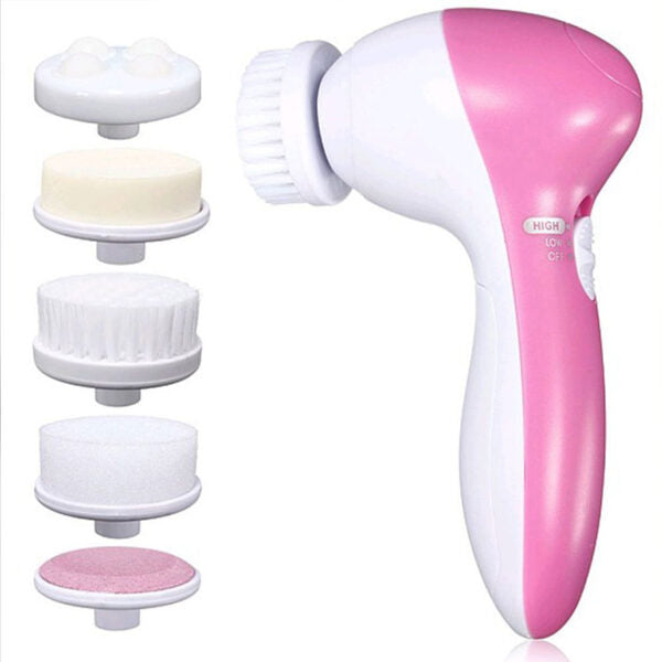 Electric Facial Cleansing Brush Face Wash Body 5 in 1 Massager Pore Cleaning Skin Care Tool