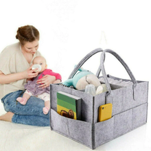 Load image into Gallery viewer, Baby Diaper Caddy Organizer - Foldable Felt Storage Bag With Multi Pockets
