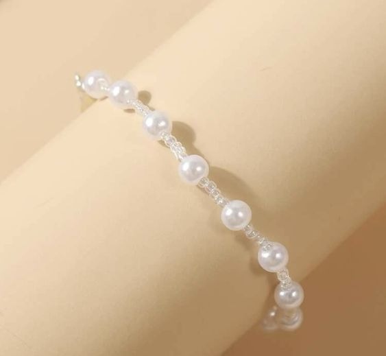White Stone Pearl Ladies Bracelet For Women