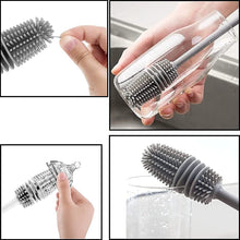 Load image into Gallery viewer, Silicone Bottle Cleaning Brush with Long Handle for Milk Bottle Washer for Water Bottles Tumblers Thermos Cup Cleaner
