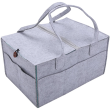 Load image into Gallery viewer, Baby Diaper Caddy Organizer - Foldable Felt Storage Bag With Multi Pockets
