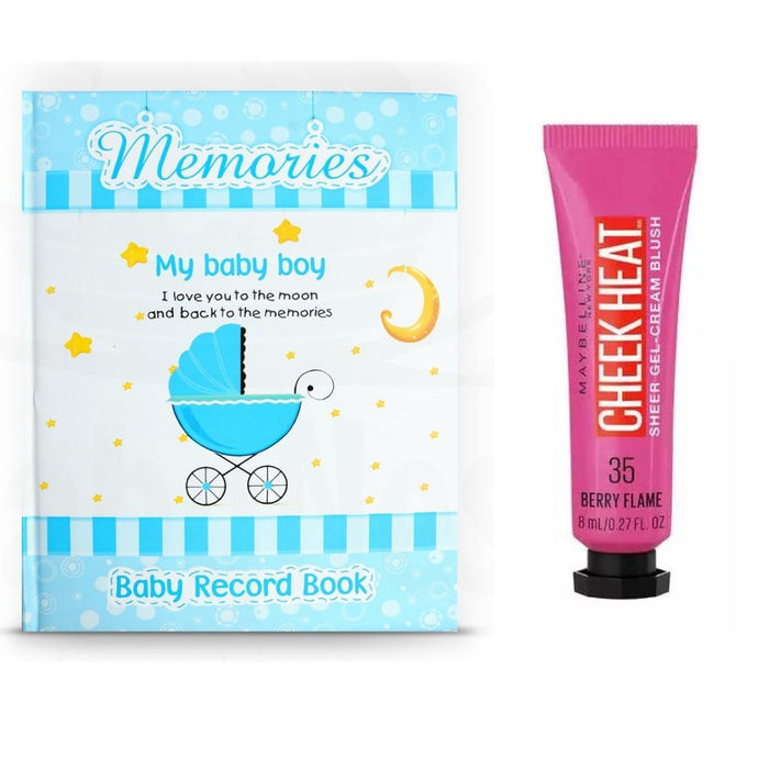 Baby Boy Memory Book + Maybelline Cheek Heat Blush BERRY FLAME