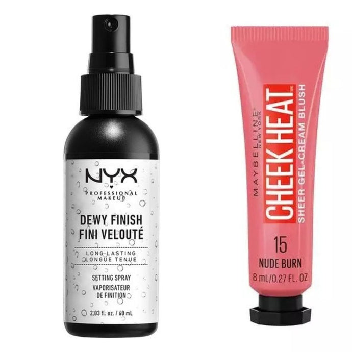 NYX Setting Spray DEWY Finish 60 ml 7 Maybelline Cheek Heat Blush NUDE BURN