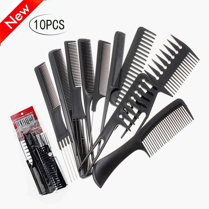 10PCS Plastic Hair Comb Set PP Comb Pick Kit TT Hair Comb Kit Styling Hair Tail Comb Cutting Comb Set