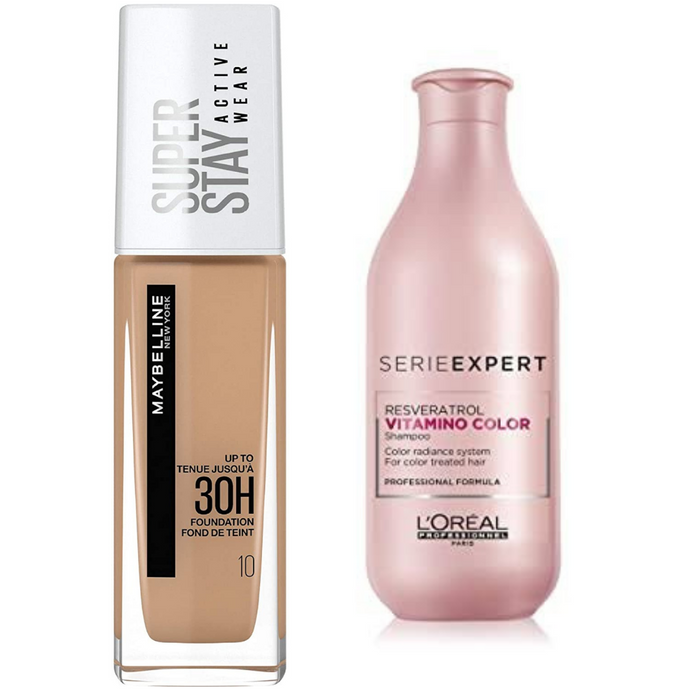 BUNDLE OFFER- Loreal Serie Expert Vitamino Color Shampoo + Maybelline Super Stay Foundation IVORY 10