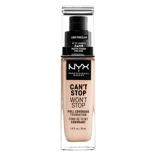 MADE IN USA NYX CAN'T STOP WON'T STOP FULL COVERAGE FOUNDATION - Light Porcelain