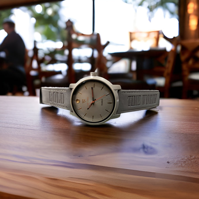 Time Worth Quartz Stylish Leather Strap Watch