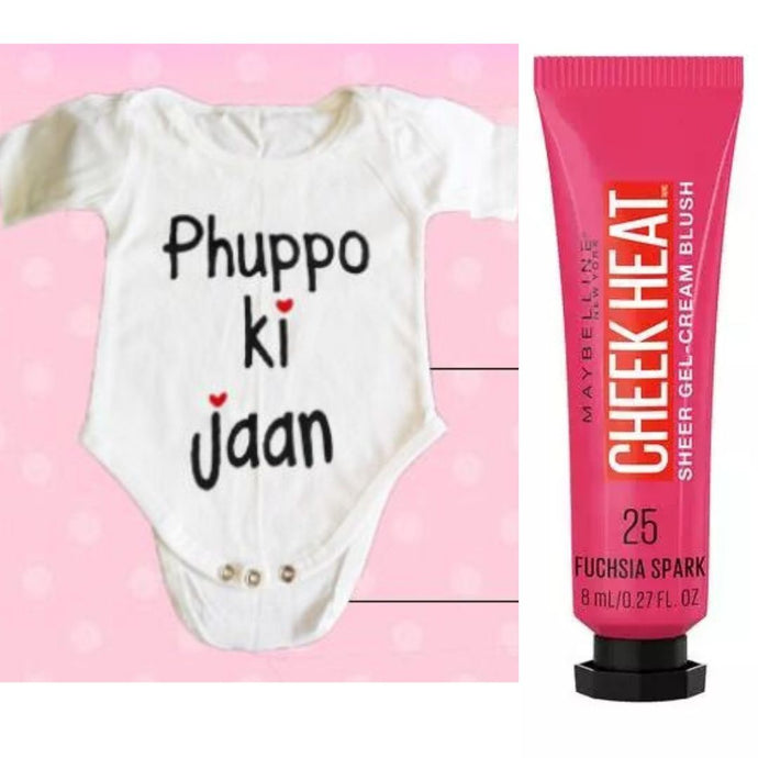 Baby Romper UNISEX 3-6 Months & Maybelline Cheek Heat Blush FUCHSIA SPARK