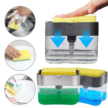 Load image into Gallery viewer, Soap Dispenser Pump 2-In-1 Manual Press Liquid Soap Dispenser With Washing Sponge
