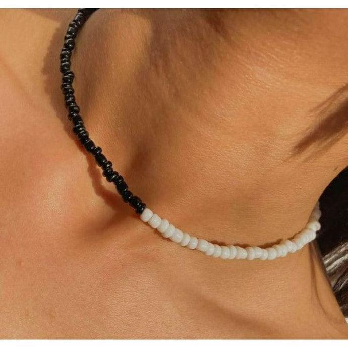 White and Black Beads - Ladies Necklace For Women - Simple Choker - Ladies Haar - Neckless For Girls - Wedding Necklace -Fashion jewellery